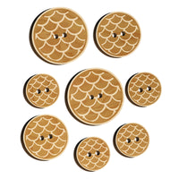 Mermaid Dragon Fish Scales Circle Wood Buttons for Sewing Knitting Crochet DIY Craft