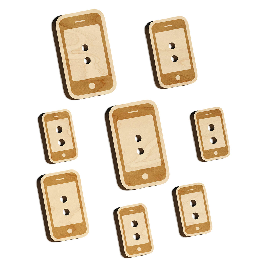 Mobile Tablet Phone Wood Buttons for Sewing Knitting Crochet DIY Craft
