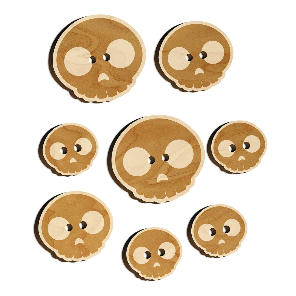 Witty Skull Icon Wood Buttons for Sewing Knitting Crochet DIY Craft