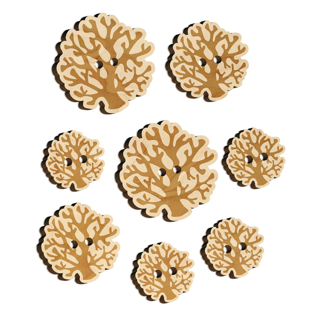 Coral from the Ocean Reef Wood Buttons for Sewing Knitting Crochet DIY Craft