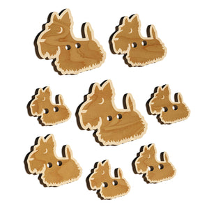 Delightful Cartoon Scottish Terrier Wood Buttons for Sewing Knitting Crochet DIY Craft