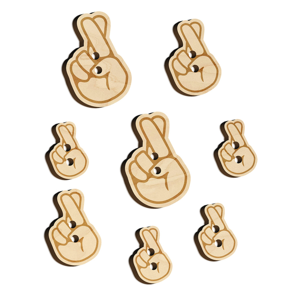 Fingers Crossed Promise Hand Gesture Wood Buttons for Sewing Knitting Crochet DIY Craft