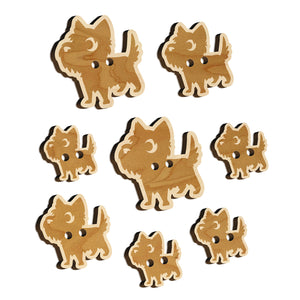 Lovable Cartoon Cairn Terrier Wood Buttons for Sewing Knitting Crochet DIY Craft