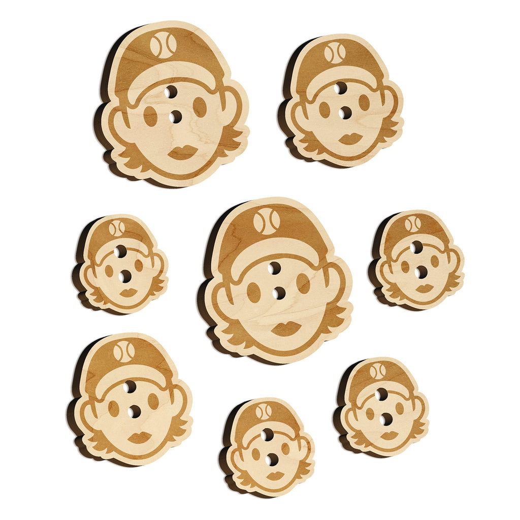 Occupation Athlete Softball Woman Icon Wood Buttons for Sewing Knitting Crochet DIY Craft