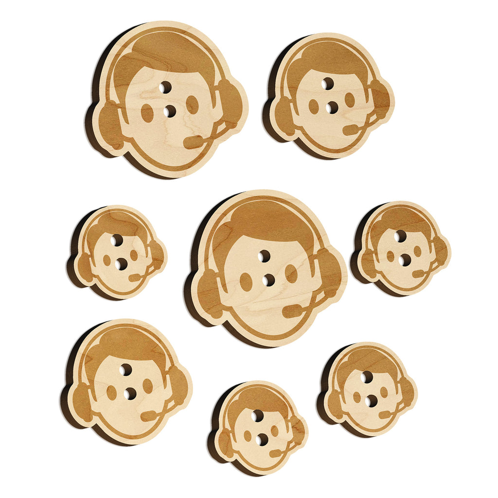 Occupation Customer Service Man Icon Wood Buttons for Sewing Knitting Crochet DIY Craft