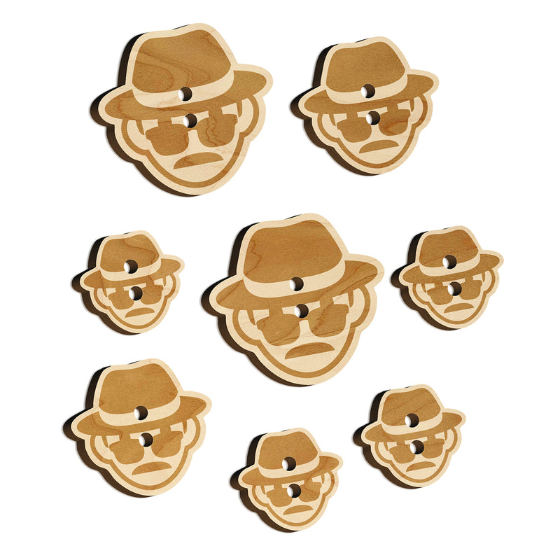 Occupation Detective Private Investigator Icon Wood Buttons for Sewing Knitting Crochet DIY Craft