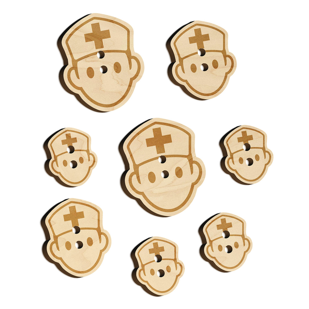 Occupation Medical Nurse Icon Wood Buttons for Sewing Knitting Crochet DIY Craft