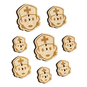 Occupation Medical Nurse Woman Icon Wood Buttons for Sewing Knitting Crochet DIY Craft