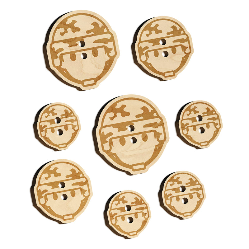 Occupation Military Soldier Icon Wood Buttons for Sewing Knitting Crochet DIY Craft