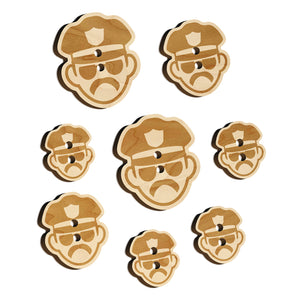 Occupation Police Officer Man Icon Wood Buttons for Sewing Knitting Crochet DIY Craft