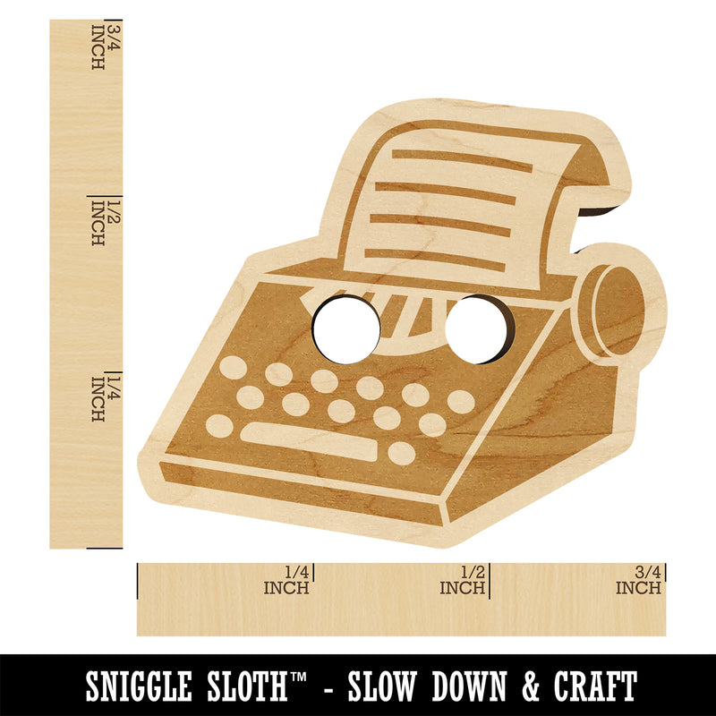 Old Typewriter Icon for Novels Books and Letters Wood Buttons for Sewing Knitting Crochet DIY Craft