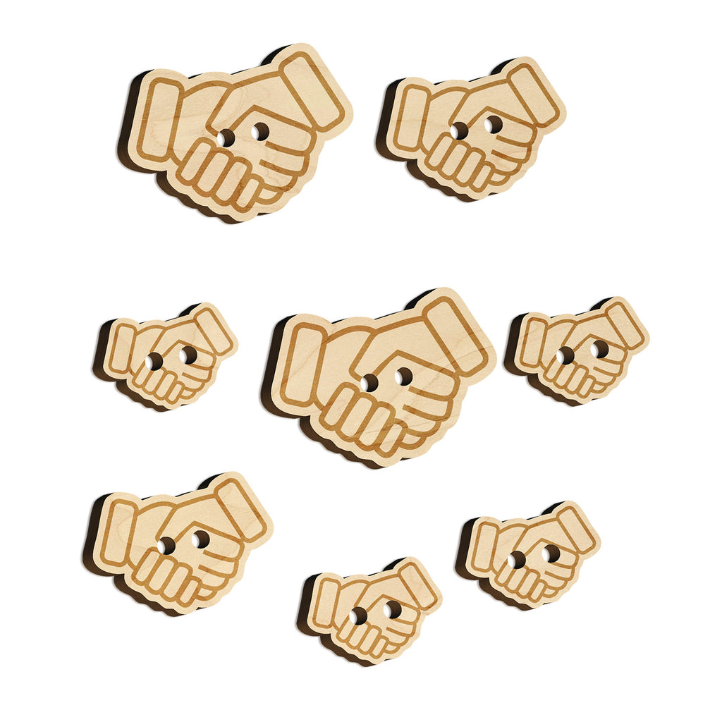 Shaking Hands Agreement Icon Wood Buttons for Sewing Knitting Crochet DIY Craft