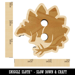 Stegosaurus the Spikey Dinosaur Wood Buttons for Sewing Knitting Crochet DIY Craft