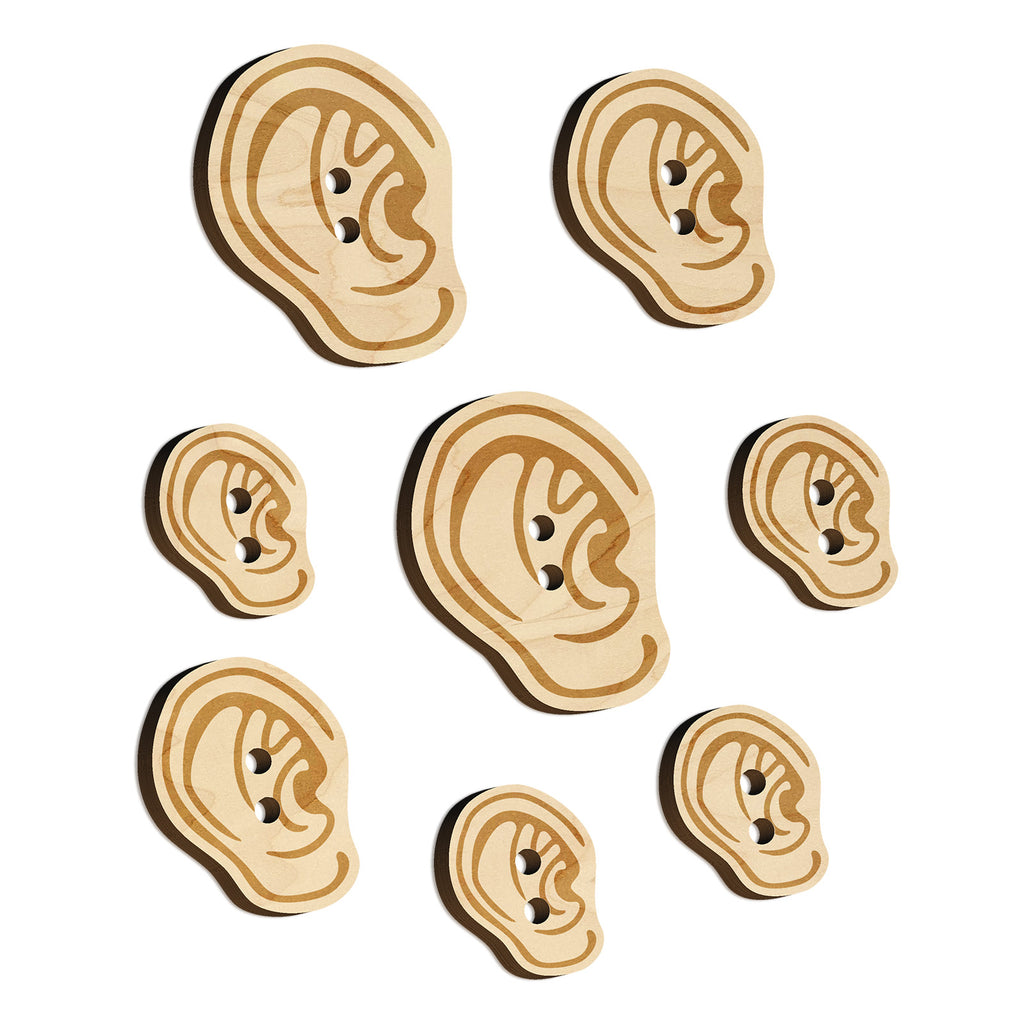 The Human Ear Wood Buttons for Sewing Knitting Crochet DIY Craft