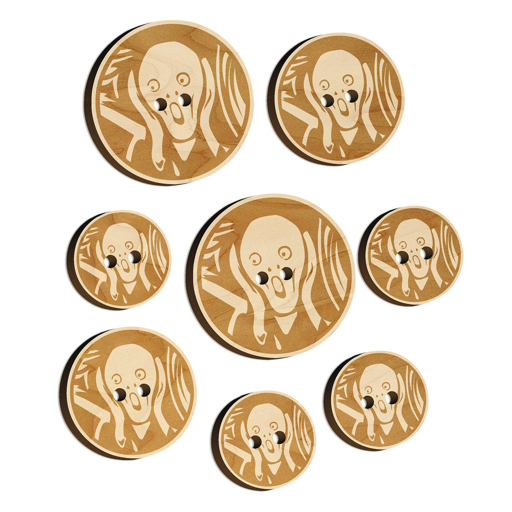 The Scream Painting by Edvard Munch Wood Buttons for Sewing Knitting Crochet DIY Craft