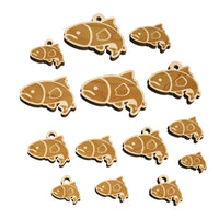 Salmon Fish Mini Wood Shape Charms Jewelry DIY Craft