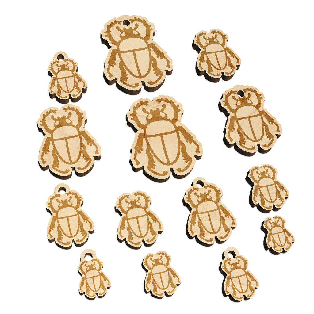 Scarab Beetle Mini Wood Shape Charms Jewelry DIY Craft