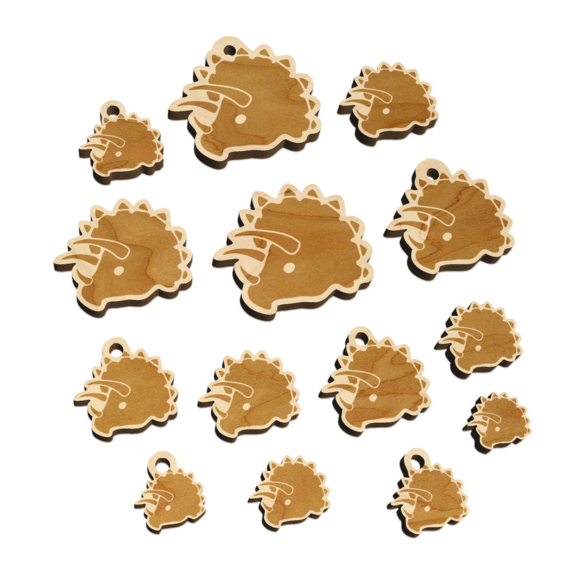 Triceratops Head Mini Wood Shape Charms Jewelry DIY Craft