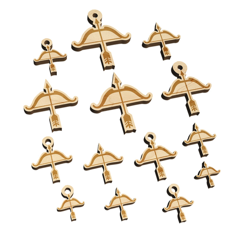 Archery Bow and Arrow Mini Wood Shape Charms Jewelry DIY Craft