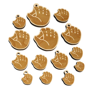 Baseball Glove Mitt Mini Wood Shape Charms Jewelry DIY Craft