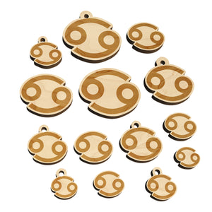 Cancer Horoscope Astrological Zodiac Sign Mini Wood Shape Charms Jewelry DIY Craft