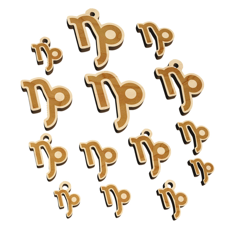 Capricorn Horoscope Astrological Zodiac Sign Mini Wood Shape Charms Jewelry DIY Craft