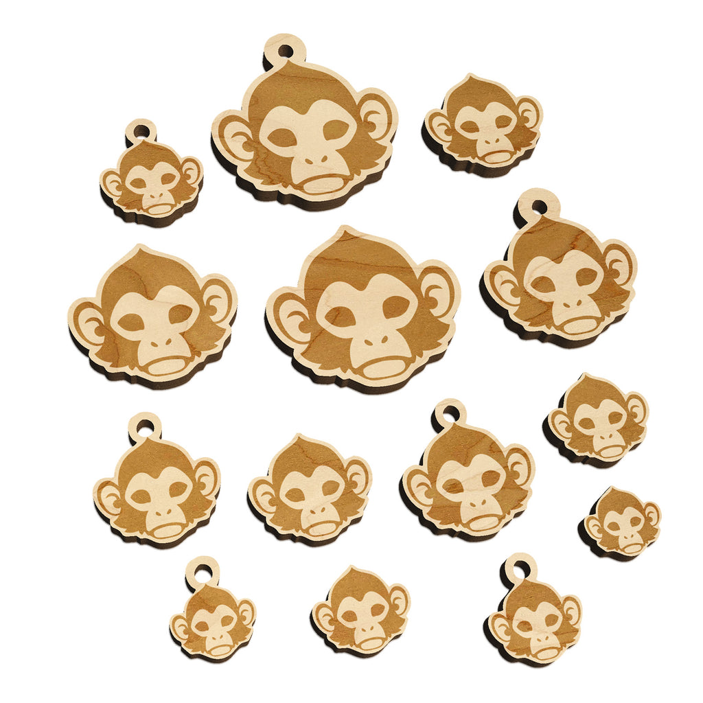 Capuchin Monkey Head Mini Wood Shape Charms Jewelry DIY Craft