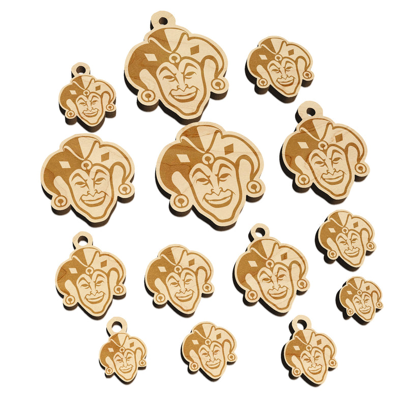 Court Jester Joker Harlequin Mini Wood Shape Charms Jewelry DIY Craft