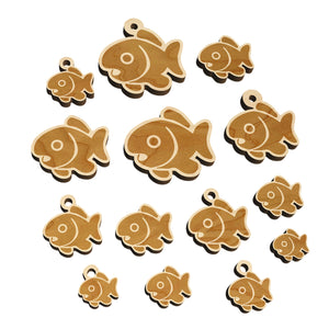 Cute Fish Mini Wood Shape Charms Jewelry DIY Craft