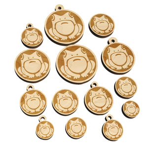 Cute Frog Sitting Mini Wood Shape Charms Jewelry DIY Craft