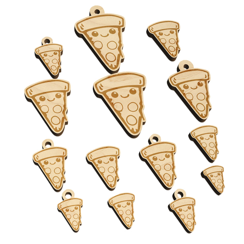 Cute Kawaii Pepperoni Pizza Mini Wood Shape Charms Jewelry DIY Craft