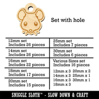 Cute Mouse Face Mini Wood Shape Charms Jewelry DIY Craft