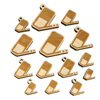 Flat Eraser Icon Homework School Mini Wood Shape Charms Jewelry DIY Craft