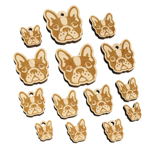 French Bulldog Face Mini Wood Shape Charms Jewelry DIY Craft