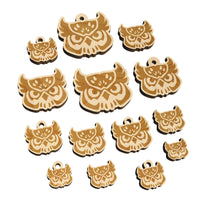 Great Horned Owl Head Mini Wood Shape Charms Jewelry DIY Craft