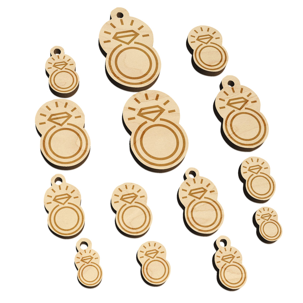 Jewelry Diamond Ring Mini Wood Shape Charms Jewelry DIY Craft