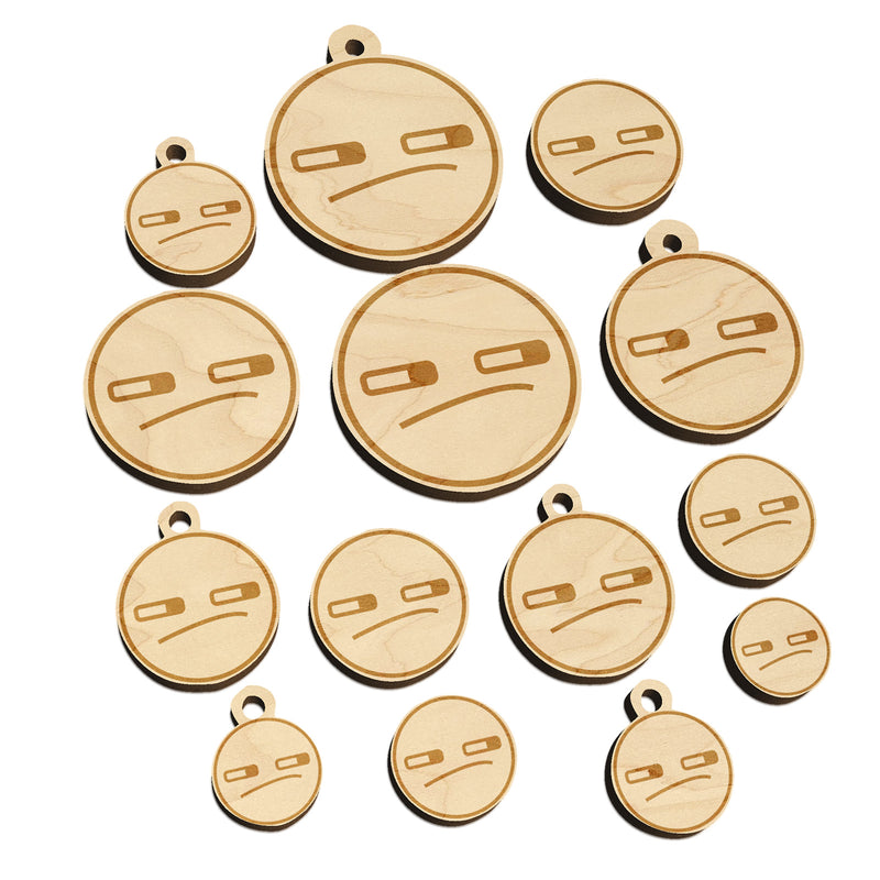 Kawaii Cute Face Suspicious Mini Wood Shape Charms Jewelry DIY Craft