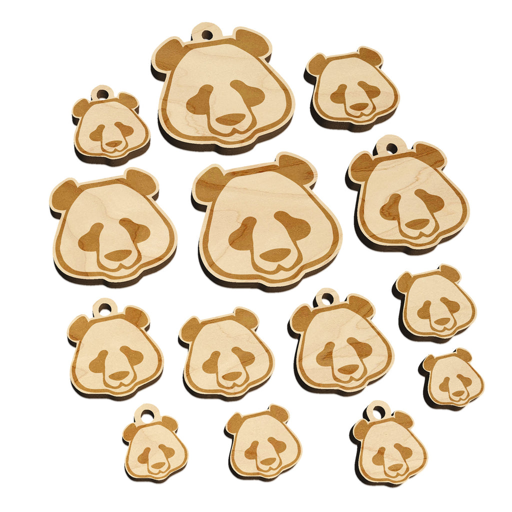 Panda Face Icon Mini Wood Shape Charms Jewelry DIY Craft