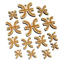 Pisces Horoscope Astrological Zodiac Sign Mini Wood Shape Charms Jewelry DIY Craft