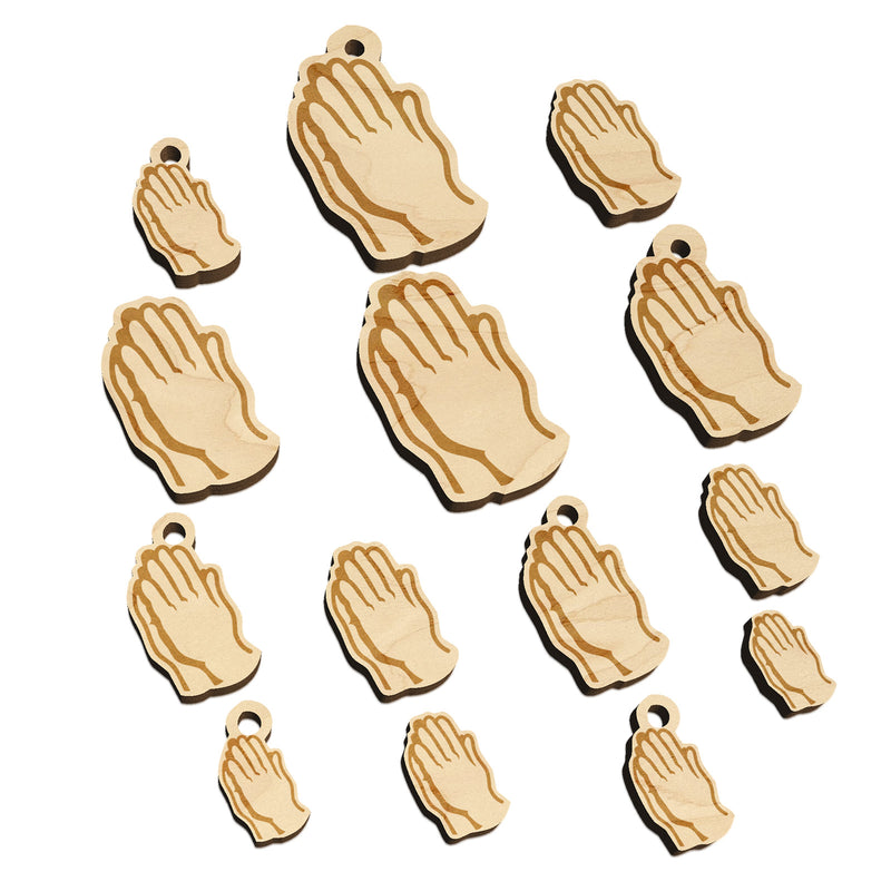 Praying Hands Mini Wood Shape Charms Jewelry DIY Craft