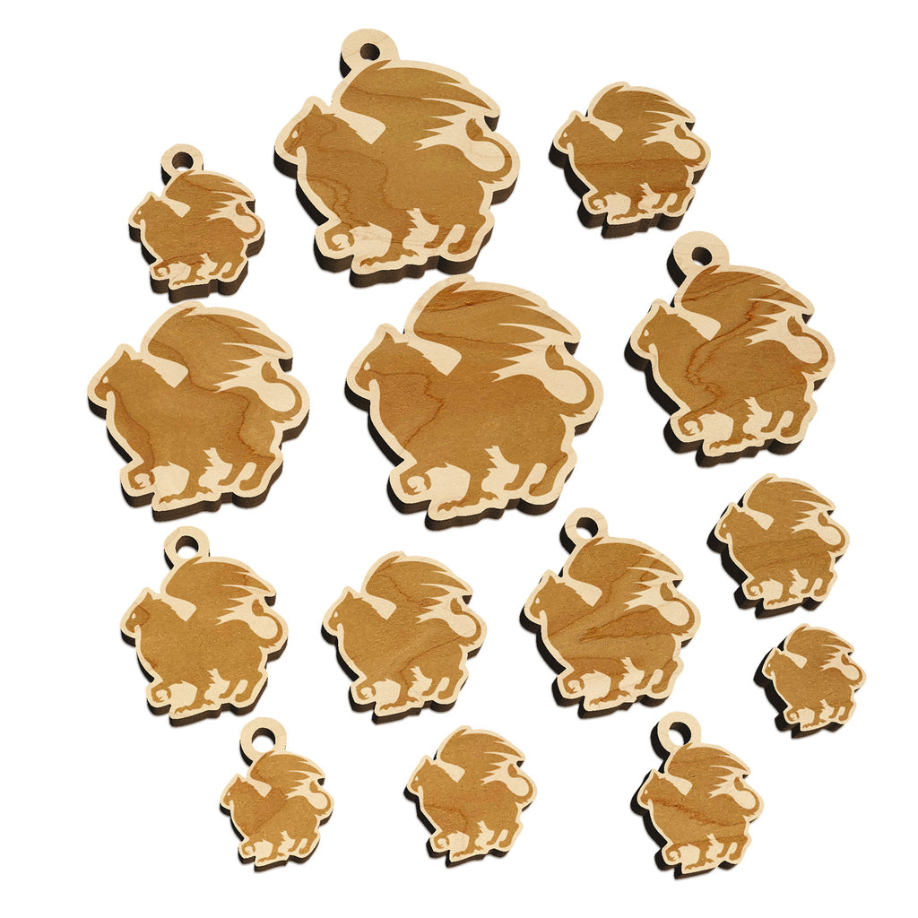 Regal Griffin Fantasy Silhouette Mini Wood Shape Charms Jewelry DIY Craft