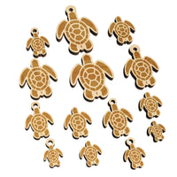 Sea Turtle Tribal Mini Wood Shape Charms Jewelry DIY Craft