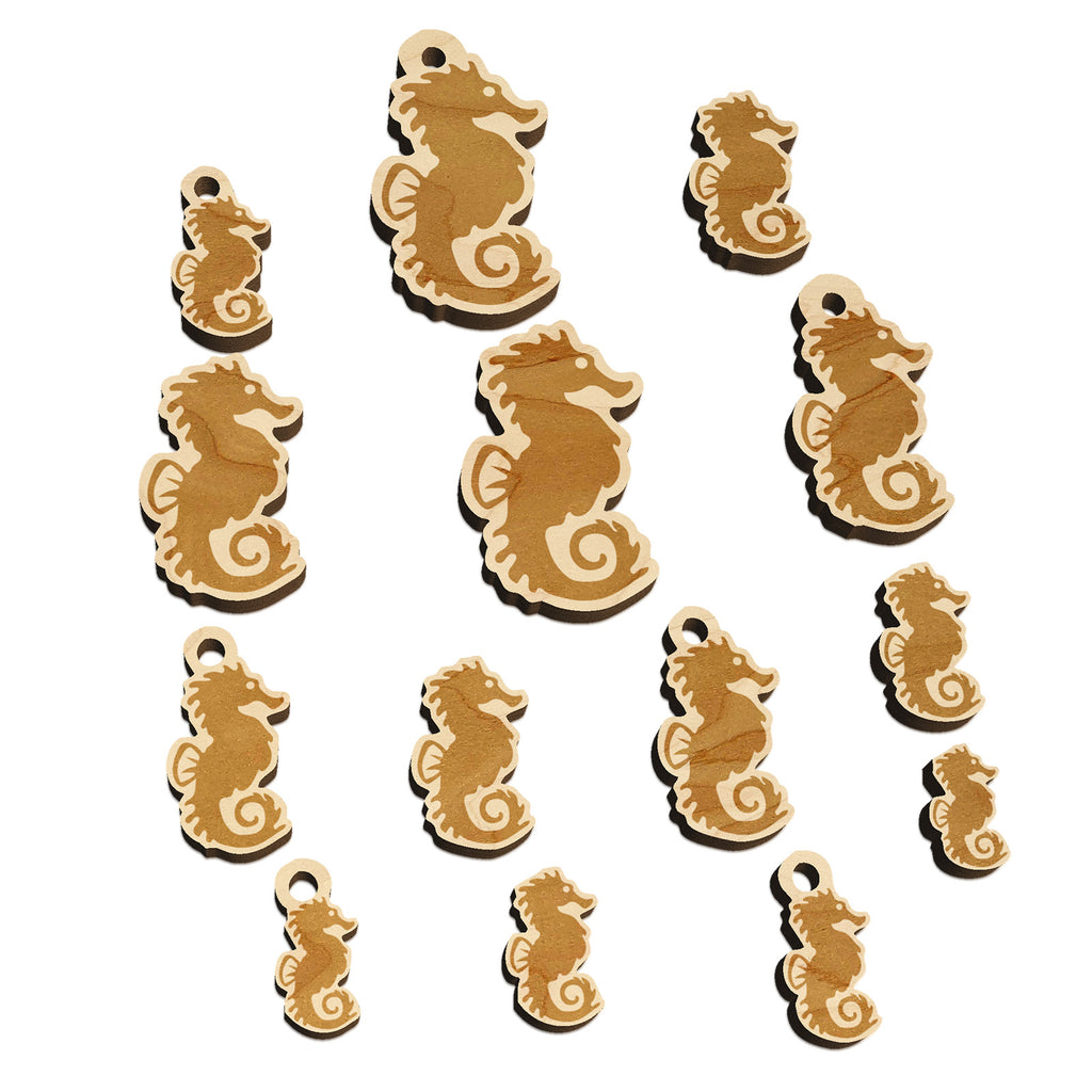 Seahorse Icon Mini Wood Shape Charms Jewelry DIY Craft