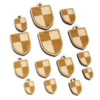 Shield Symbol of Protection Mini Wood Shape Charms Jewelry DIY Craft