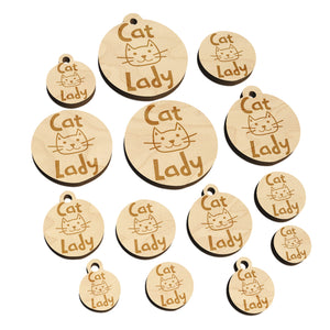 Cat Lady Cuteness Mini Wood Shape Charms Jewelry DIY Craft