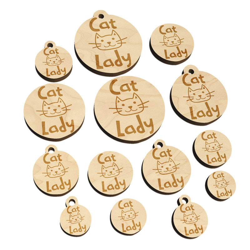 Cat Lady Cuteness Mini Wood Shape Charms Jewelry DIY Craft