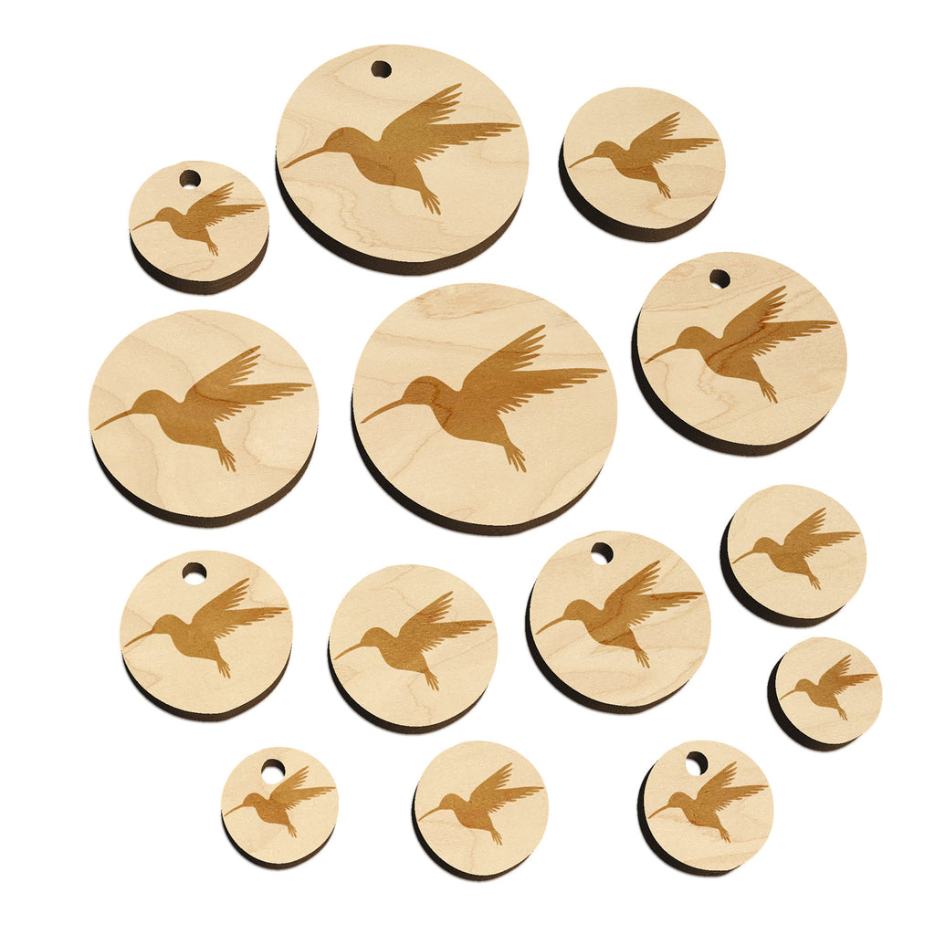 Hummingbird Silhouette Mini Wood Shape Charms Jewelry DIY Craft