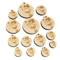 Sweet Fairy with Wand Mini Wood Shape Charms Jewelry DIY Craft