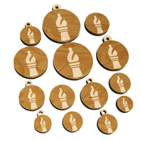 Chess Piece White Bishop Mini Wood Shape Charms Jewelry DIY Craft