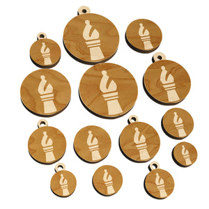 Chess Piece White Bishop Mini Wood Shape Charms Jewelry DIY Craft